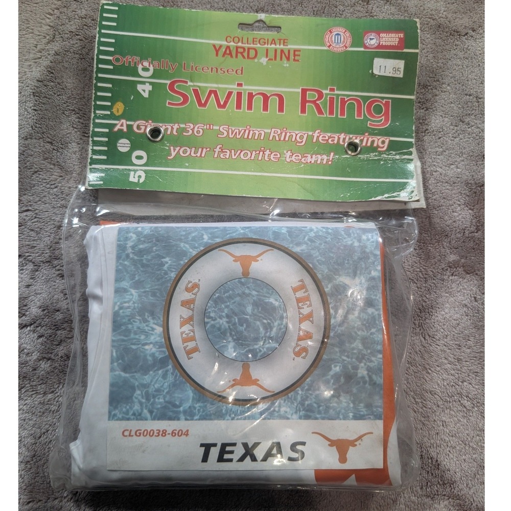 Team Sports America Swim Ring Unisex 36 Inch White Texas Longhorns CLG0038-604